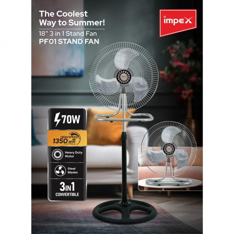 Impex 18" 3 in 1 STAND FAN | PF01