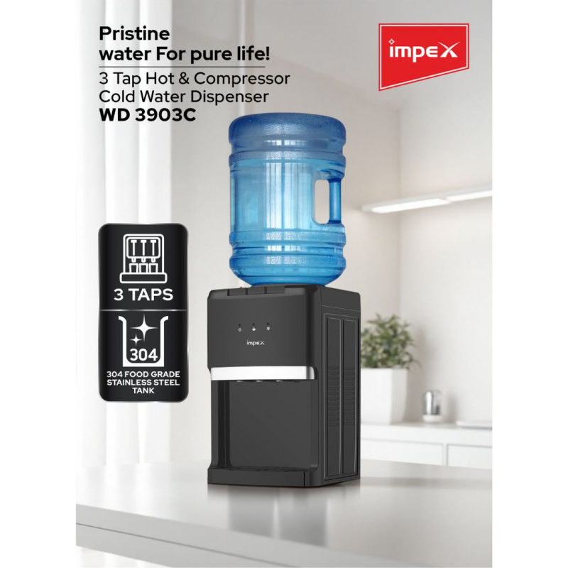 Impex 3 Tap Table Top Water Dispenser | WD3903C
