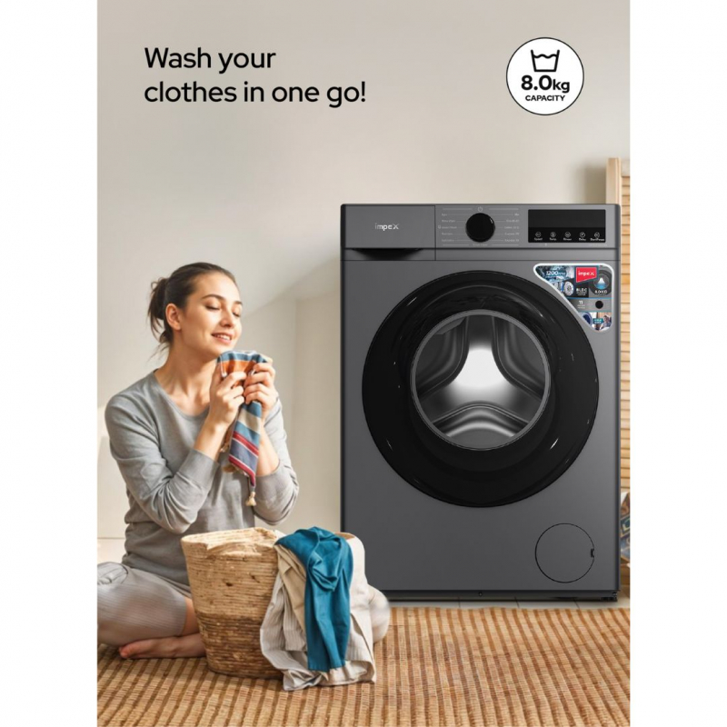 IMPEX 8 KG FRONT LOAD WASHING MACHINE | WM0800FS