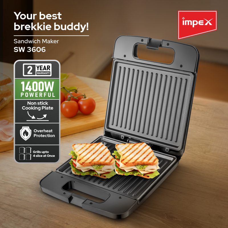 Impex 4 Slice Sandwich Maker | SW 3606
